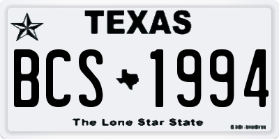 TX license plate BCS1994