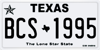TX license plate BCS1995