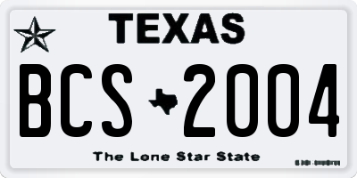 TX license plate BCS2004