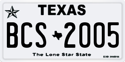 TX license plate BCS2005