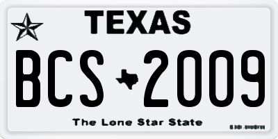 TX license plate BCS2009