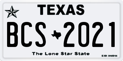 TX license plate BCS2021