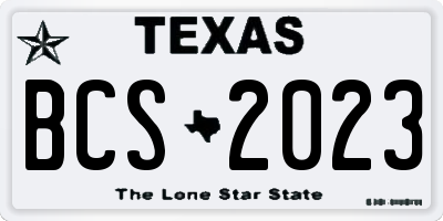 TX license plate BCS2023