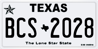 TX license plate BCS2028