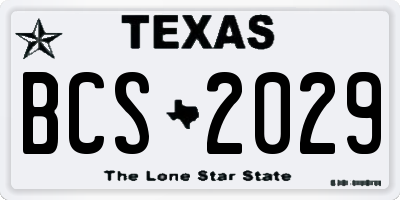 TX license plate BCS2029
