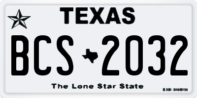 TX license plate BCS2032