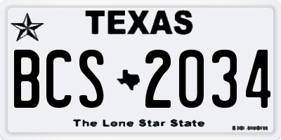 TX license plate BCS2034
