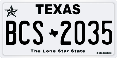 TX license plate BCS2035