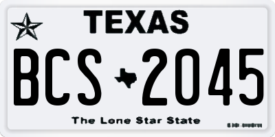 TX license plate BCS2045