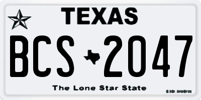 TX license plate BCS2047
