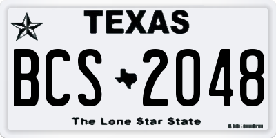 TX license plate BCS2048