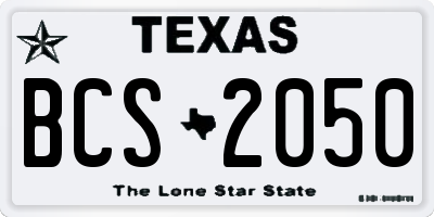 TX license plate BCS2050