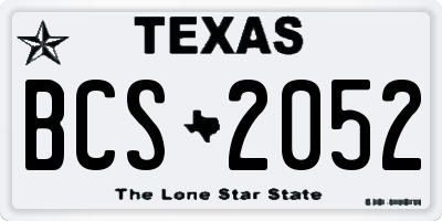 TX license plate BCS2052