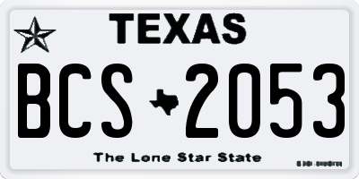TX license plate BCS2053