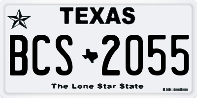 TX license plate BCS2055