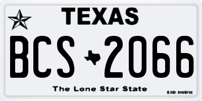 TX license plate BCS2066