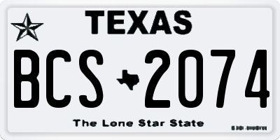 TX license plate BCS2074