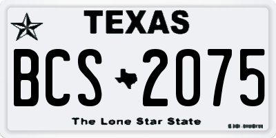 TX license plate BCS2075