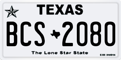 TX license plate BCS2080