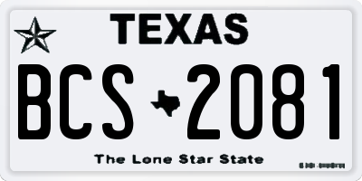 TX license plate BCS2081