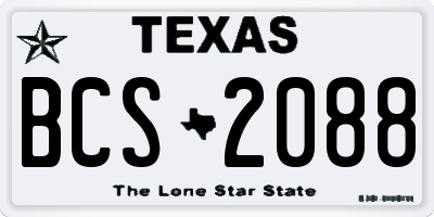 TX license plate BCS2088