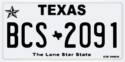 TX license plate BCS2091