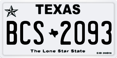 TX license plate BCS2093
