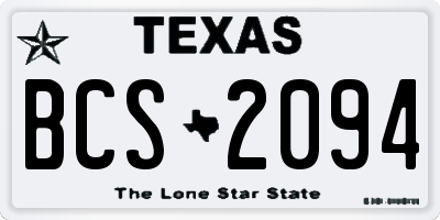 TX license plate BCS2094