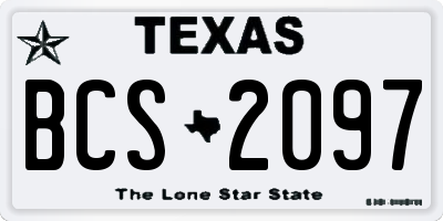 TX license plate BCS2097