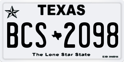 TX license plate BCS2098