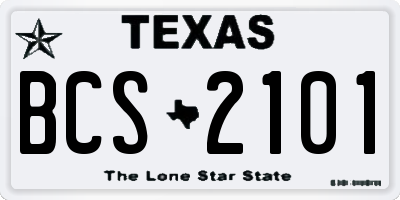 TX license plate BCS2101