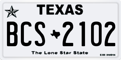 TX license plate BCS2102