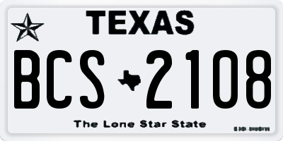 TX license plate BCS2108