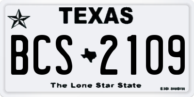 TX license plate BCS2109