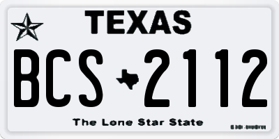 TX license plate BCS2112