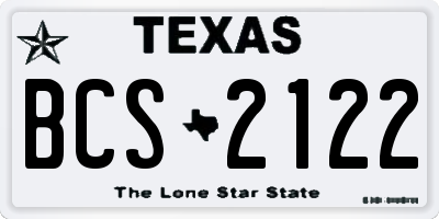 TX license plate BCS2122