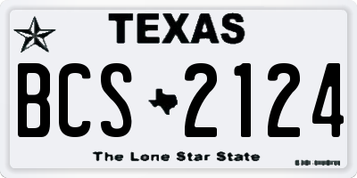 TX license plate BCS2124