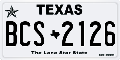 TX license plate BCS2126