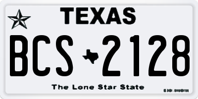 TX license plate BCS2128