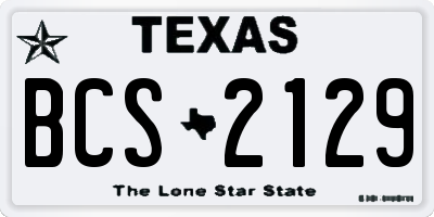 TX license plate BCS2129