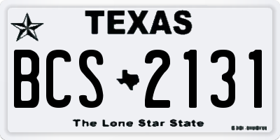 TX license plate BCS2131