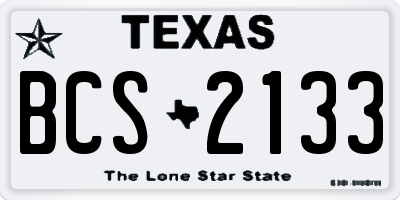 TX license plate BCS2133