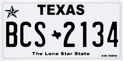 TX license plate BCS2134
