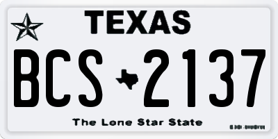 TX license plate BCS2137