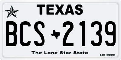 TX license plate BCS2139