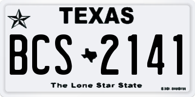 TX license plate BCS2141