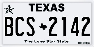 TX license plate BCS2142