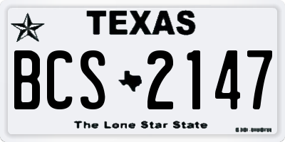 TX license plate BCS2147
