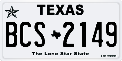 TX license plate BCS2149