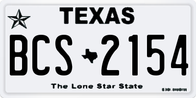 TX license plate BCS2154